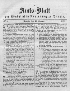 Amts-Blatt der Königlichen Regierung zu Danzig, 26. Januar 1878, Nr. 4