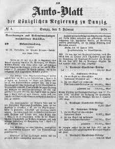 Amts-Blatt der Königlichen Regierung zu Danzig, 2. Februar 1878, Nr. 5