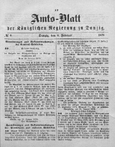 Amts-Blatt der Königlichen Regierung zu Danzig, 9. Februar 1878, Nr. 6