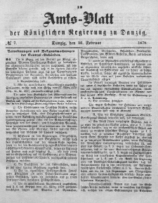 Amts-Blatt der Königlichen Regierung zu Danzig, 16. Februar 1878, Nr. 7