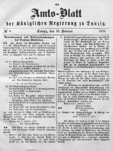 Amts-Blatt der Königlichen Regierung zu Danzig, 23. Februar 1878, Nr. 8