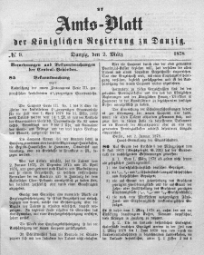 Amts-Blatt der Königlichen Regierung zu Danzig, 2. März 1878, Nr. 9