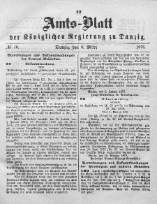 Amts-Blatt der Königlichen Regierung zu Danzig, 9. März 1878, Nr. 10