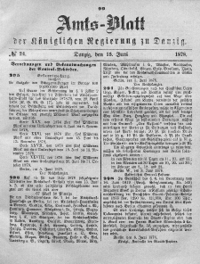 Amts-Blatt der Königlichen Regierung zu Danzig, 15. Juni 1878, Nr. 24