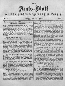 Amts-Blatt der Königlichen Regierung zu Danzig, 22. Juni 1878, Nr. 25