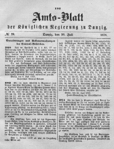 Amts-Blatt der Königlichen Regierung zu Danzig, 20. Juli 1878, Nr. 29