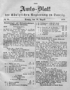 Amts-Blatt der Königlichen Regierung zu Danzig, 10. August 1878, Nr. 32