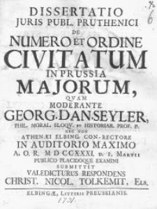 Dissertatio juris publ. Pruthenici...