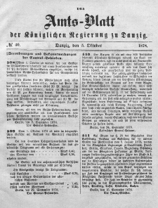Amts-Blatt der Königlichen Regierung zu Danzig, 5. Oktober 1878, Nr. 40
