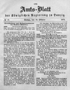 Amts-Blatt der Königlichen Regierung zu Danzig, 19. Oktober 1878, Nr. 42