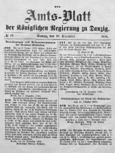 Amts-Blatt der Königlichen Regierung zu Danzig, 28. Dezember 1878, Nr. 52