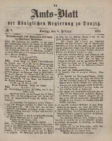 Amts-Blatt der Königlichen Regierung zu Danzig, 8. Februar 1873, Nr. 6