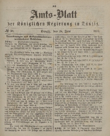 Amts-Blatt der Königlichen Regierung zu Danzig, 28. Juni 1873, Nr. 26