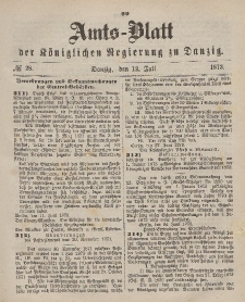 Amts-Blatt der Königlichen Regierung zu Danzig, 12. Juli 1873, Nr. 28