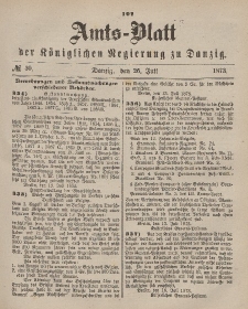 Amts-Blatt der Königlichen Regierung zu Danzig, 26. Juli 1873, Nr. 30