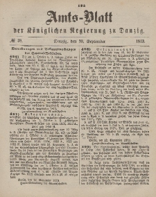 Amts-Blatt der Königlichen Regierung zu Danzig, 20. September 1873, Nr. 38