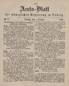 Amts-Blatt der Königlichen Regierung zu Danzig, 4. Oktober 1873, Nr. 40