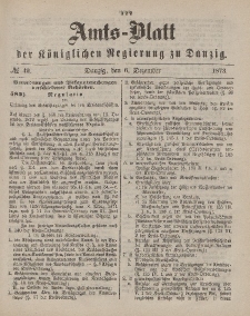 Amts-Blatt der Königlichen Regierung zu Danzig, 6. Dezember 1873, Nr. 49