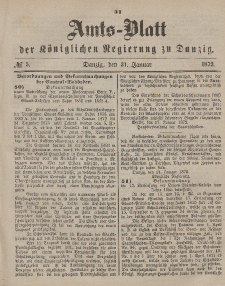 Amts-Blatt der Königlichen Regierung zu Danzig, 31. Januar 1872, Nr. 5
