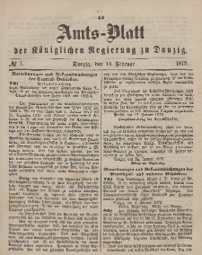 Amts-Blatt der Königlichen Regierung zu Danzig, 14. Februar 1872, Nr. 7