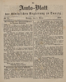 Amts-Blatt der Königlichen Regierung zu Danzig, 6. März 1872, Nr. 10