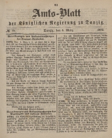 Amts-Blatt der Königlichen Regierung zu Danzig, 6. März 1872, Nr. 10