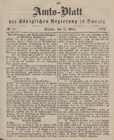 Amts-Blatt der Königlichen Regierung zu Danzig, 13. März 1872, Nr. 11