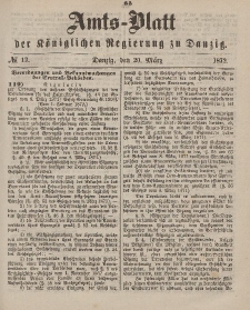 Amts-Blatt der Königlichen Regierung zu Danzig, 20. März 1872, Nr. 12