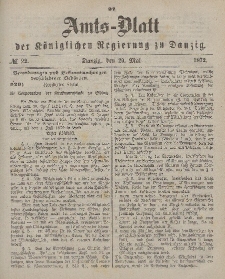 Amts-Blatt der Königlichen Regierung zu Danzig, 29. Mai 1872, Nr. 22