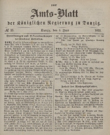 Amts-Blatt der Königlichen Regierung zu Danzig, 5. Juni 1872, Nr. 23