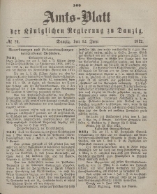 Amts-Blatt der Königlichen Regierung zu Danzig, 12. Juni 1872, Nr. 24