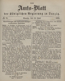 Amts-Blatt der Königlichen Regierung zu Danzig, 19. Juni 1872, Nr. 25