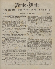 Amts-Blatt der Königlichen Regierung zu Danzig, 10. Juli 1872, Nr. 28