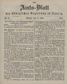 Amts-Blatt der Königlichen Regierung zu Danzig, 17. Juli 1872, Nr. 29