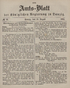 Amts-Blatt der Königlichen Regierung zu Danzig, 10. August 1872, Nr. 32