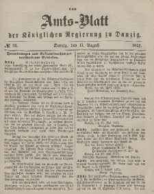 Amts-Blatt der Königlichen Regierung zu Danzig, 17. August 1872, Nr. 33