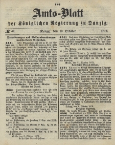Amts-Blatt der Königlichen Regierung zu Danzig, 19. Oktober 1872, Nr. 42