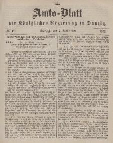 Amts-Blatt der Königlichen Regierung zu Danzig, 2. November 1872, Nr. 44