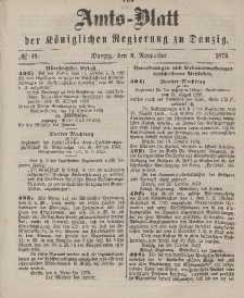 Amts-Blatt der Königlichen Regierung zu Danzig, 9. November 1872, Nr. 45