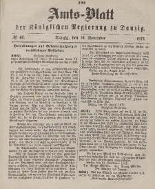 Amts-Blatt der Königlichen Regierung zu Danzig, 46. November 1872, Nr. 46
