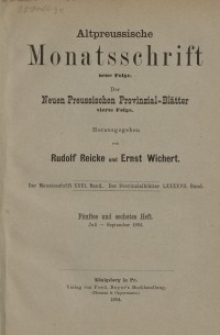 Altpreussische Monatsschrift, 1894, Juli-September, Bd. 31