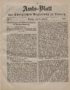 Amts-Blatt der Königlichen Regierung zu Danzig, 2. Januar 1875, Nr. 1