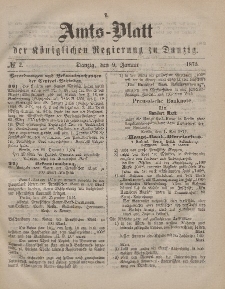 Amts-Blatt der Königlichen Regierung zu Danzig, 9. Januar 1875, Nr. 2