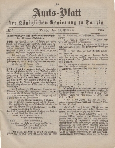 Amts-Blatt der Königlichen Regierung zu Danzig, 13. Februar 1875, Nr. 7