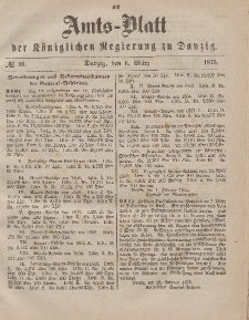 Amts-Blatt der Königlichen Regierung zu Danzig, 6. März 1875, Nr. 10