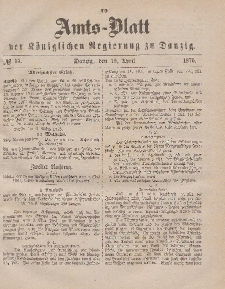Amts-Blatt der Königlichen Regierung zu Danzig, 10. April 1875, Nr. 15