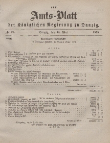 Amts-Blatt der Königlichen Regierung zu Danzig, 15. Mai 1875, Nr. 20