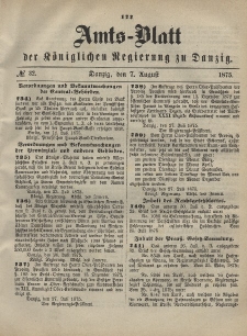 Amts-Blatt der Königlichen Regierung zu Danzig, 7. August 1875, Nr. 32