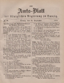 Amts-Blatt der Königlichen Regierung zu Danzig, 25. September 1875, Nr. 39