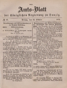 Amts-Blatt der Königlichen Regierung zu Danzig, 23. Oktober 1875, Nr. 43
